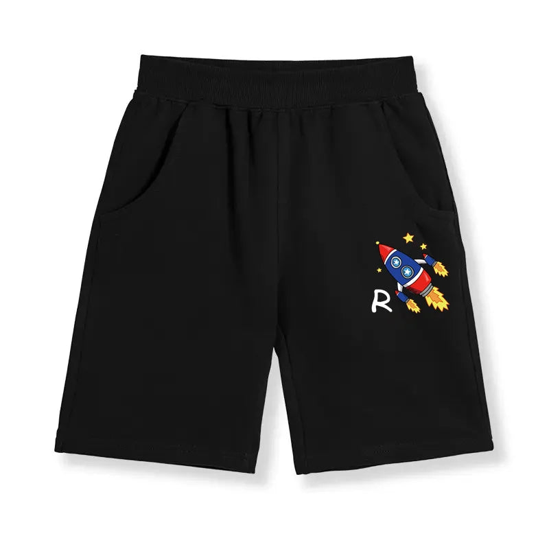 Boys New Summer Trousers Solar System Design Sports Shorts Children Loose Cotton Short Pants 3-14Y Unisex Clothes