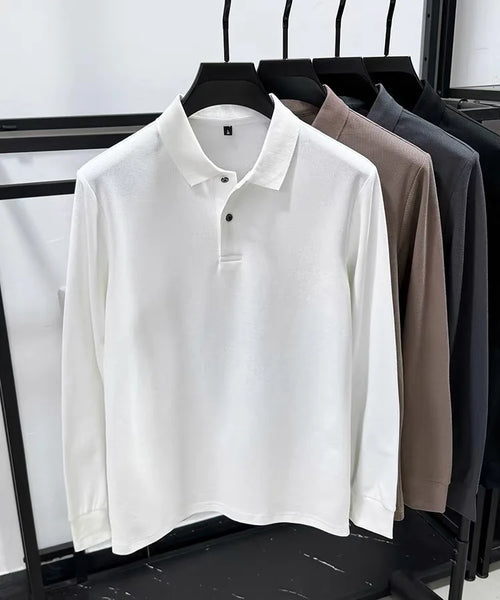 100% pure cotton high-end brand men's long sleeved polo shirt autumn fashion new luxurious original embroidery top golf T-shirt