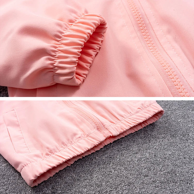 Spring Autumn Fashion Girls Jacket Cartoon Anna Elsa Zipper Hooded Windbreaker Coat For 2-7Years Kids Children Outerwear Clothin