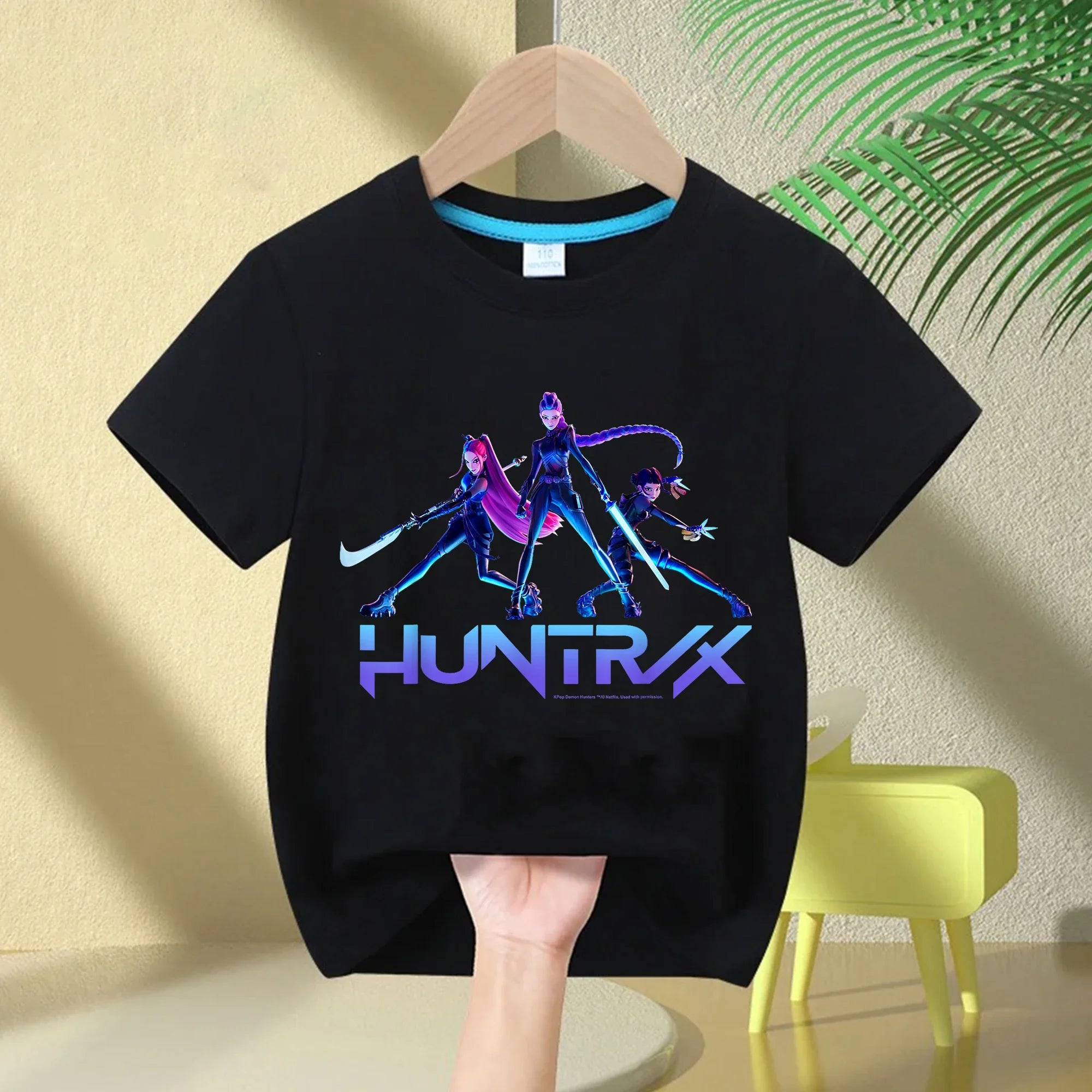 KPop Demon Hunters Rumi Zoey Mira 2025 Neck Cartoon Boys Tee Kids Girls T-shirt Print Fashion Casual Tops Casual Girl Clothes