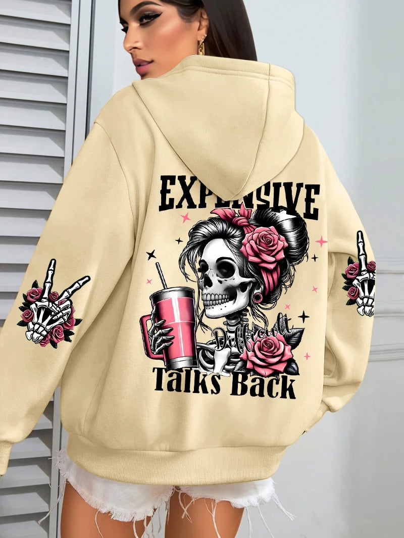 Women’s Funny Print Multicolor Hoodie