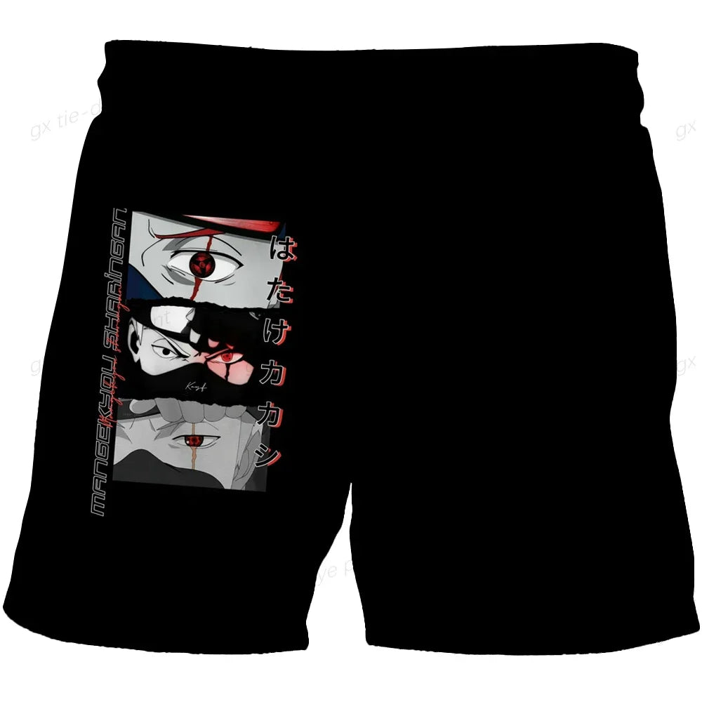 2024 Hawaiian Naruto Shorts Boy Breathable Printed Anime Boys Beach New Summer Surfing Swimming Short Pants