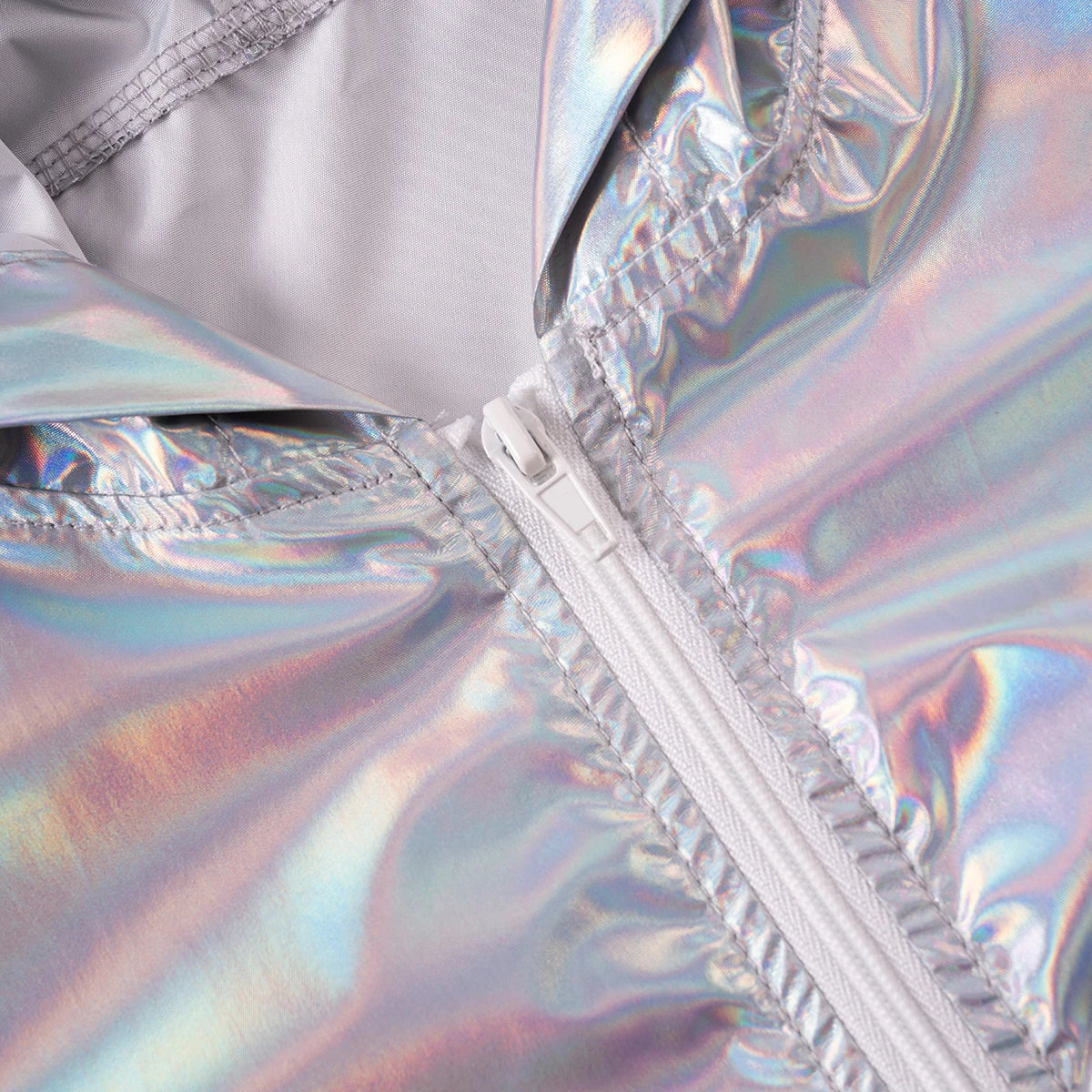 2025 Children's Fashion Laser Hooded Jacket with Zip and Fake Pockets Casual Long-Sleeve Jacket for Boys and Girls 1-7Y Clothing