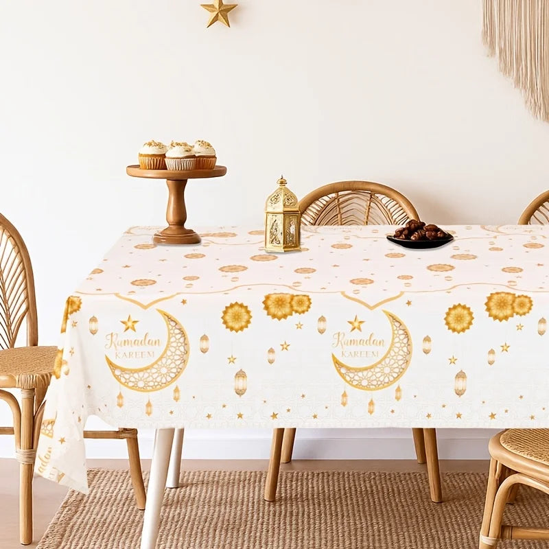 Eid Mubarak Tablecloths Ramadan Decoration for Home 2026 Islamic Muslim Party Decor Ramadan Tableware Supplies Eid Al Adha Gift