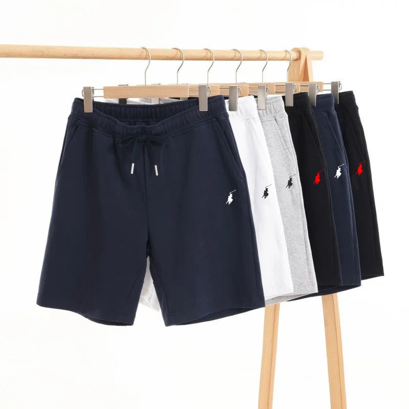 Summer casual men's shorts, POLO sanitary pants, solid color sports pants, casual vacation, loose fit