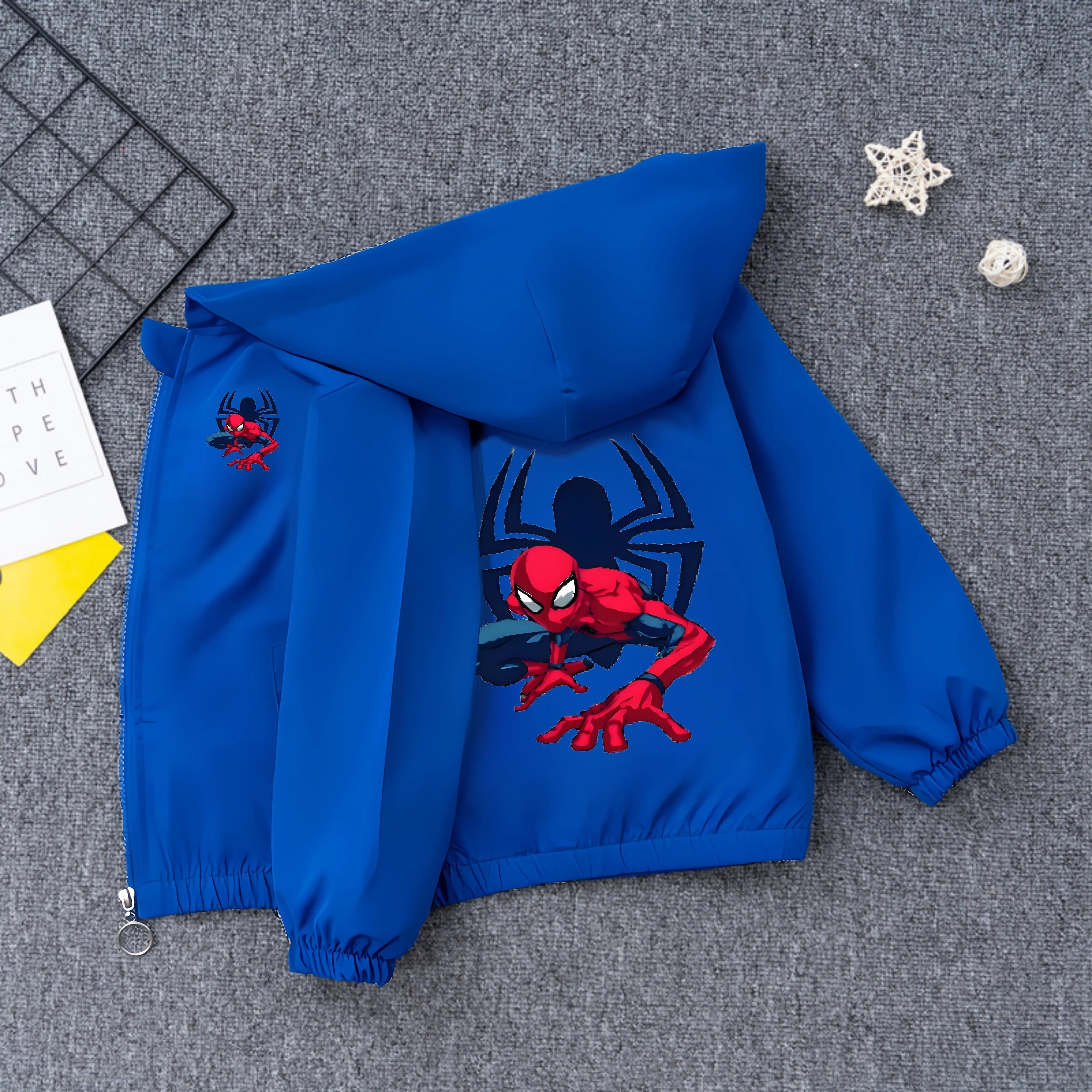 Kids Spiderman Waterproof Hoodie Jacket