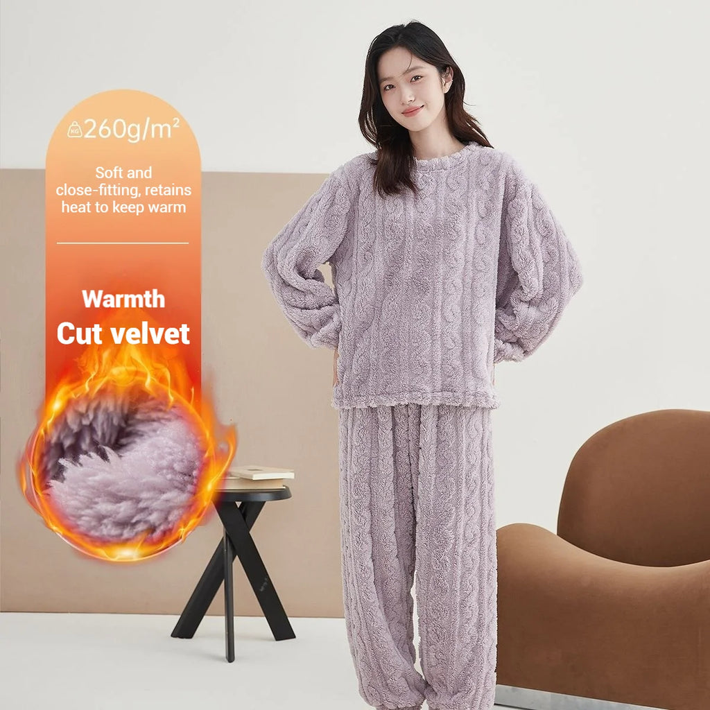 Women’s Coral Velvet Pajama Set