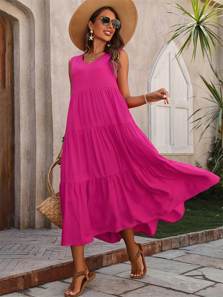 2026 Women Dress Summer Casual Brand Vacation Holiday Beach