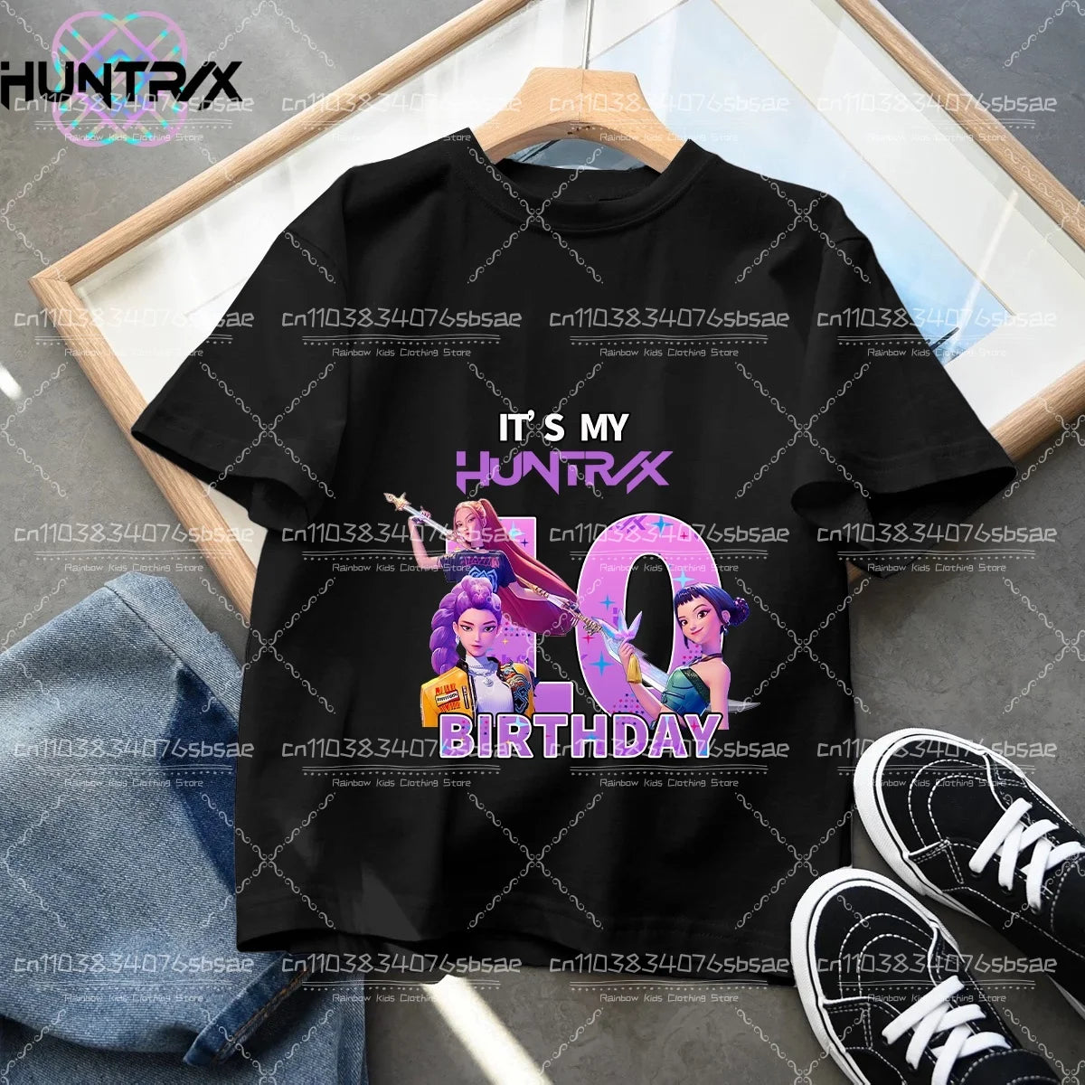 Kpop Demon Hunters Number T-shirt Kawaii Rumy Birthday Tops Party Wear Girls Tee Summer Short Sleeve Cotton Kid Clothes Boutique