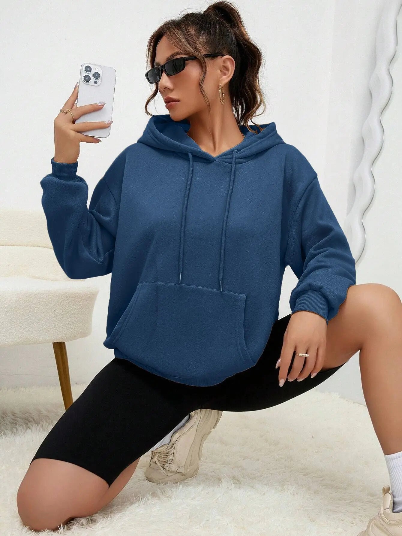 Women’s Solid Color Fleece Hoodie