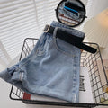 Summer Wide Leg High Waist Denim Shorts With Belt Women Korean Fashion Pocket Hot Pants Streetwear Casual Cowboy Jeans Shorts
