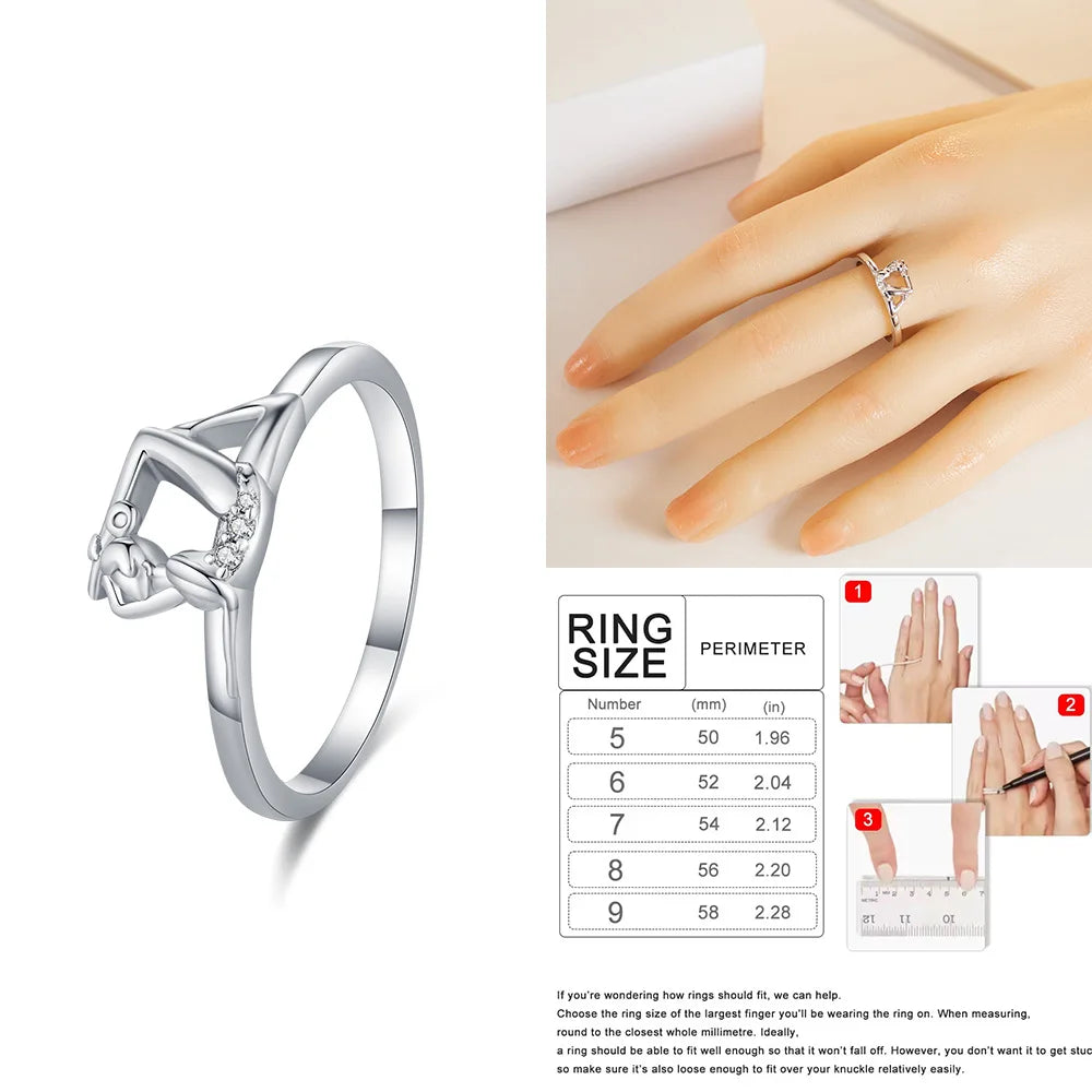 925 Sterling Silver Sparkling Hoops Ring Love Heart For Women Fashion jewelry Firefly Clover ring Party Anniversary Fine Gifts