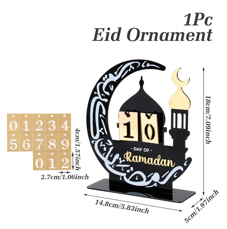 Ramadan Countdown Calendar Eid Mubarak Ornament Ramadan Decoration 2026 For Home Ramadan Kareem Islamic Muslim Party Decor Gifts