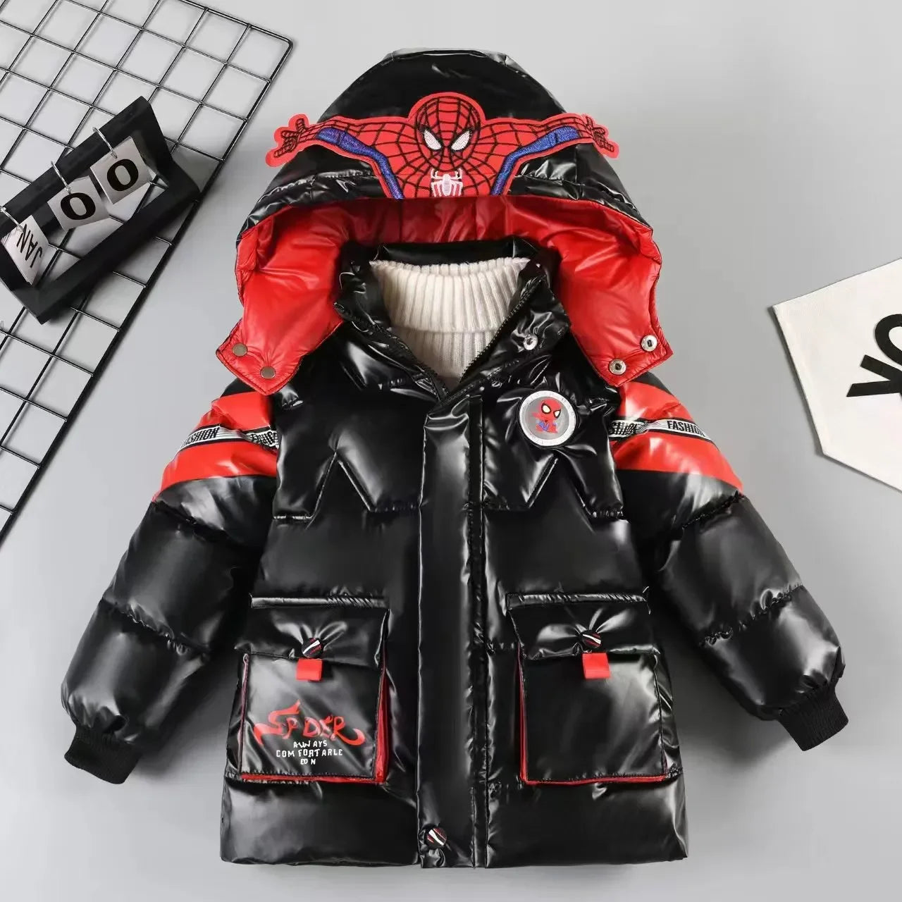 2025 Kids Spiderman Winter Jacket