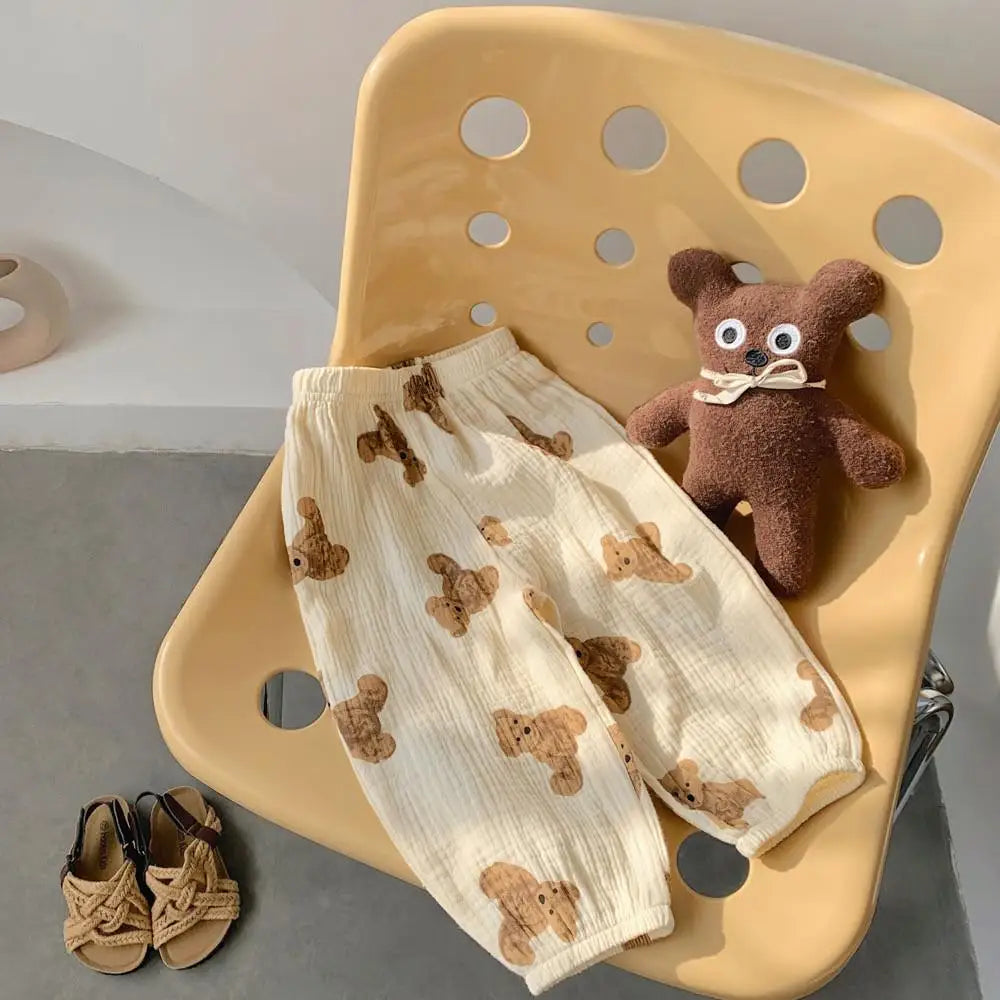 New Designer Printing Trousers Baby Unisex Cute Harem Pants Outdoor Toddler Girls Summer Fashion Thin Loose Full Length Pants