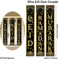 Eid Mubarak Door Banner Ramadan Decoration 2026 for Home Door Couplet Mubarak Ramadan Kareem Islamic Muslim Party Decor Eid Gift
