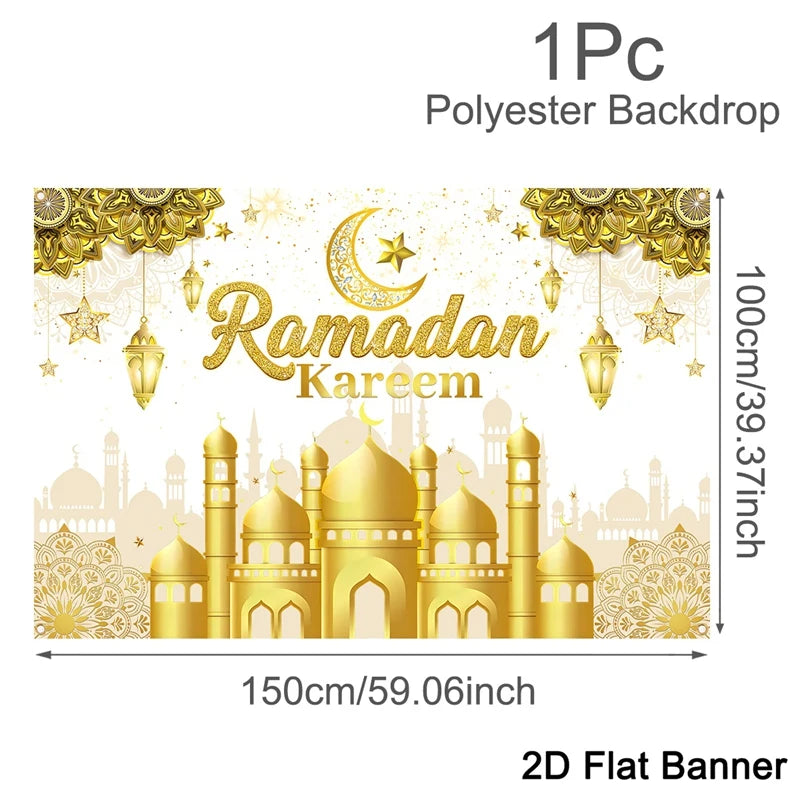 EID Mubarak Decoration Backdrop Ramadan Decor 2026 For Home Background Ramadan Kareem Islamic Muslim Party Eid Al Adha Gifts