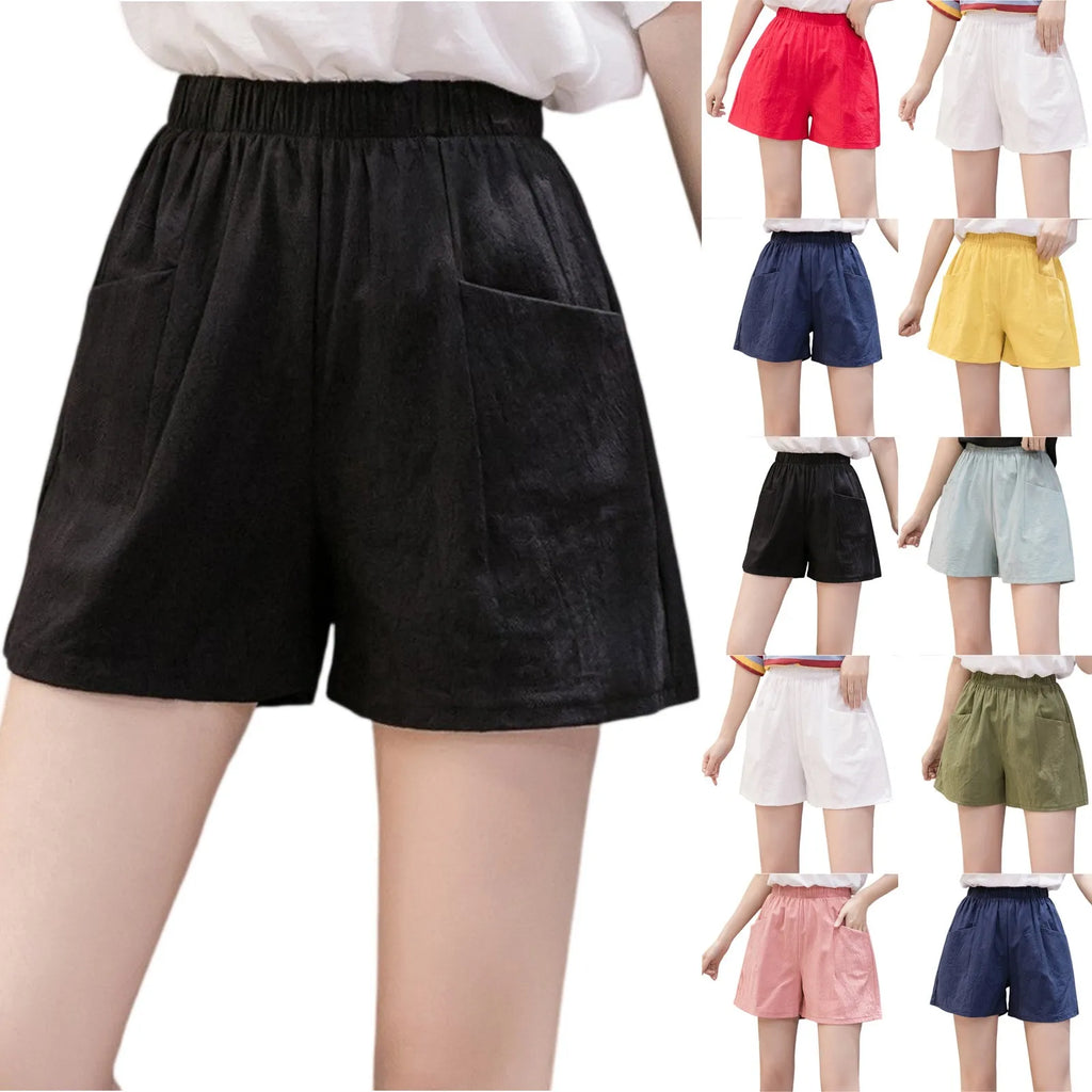 Children's summer loose shorts pocket high waist sports shorts thin baggy short pants comfortable casual girls shorts,9-14Y
