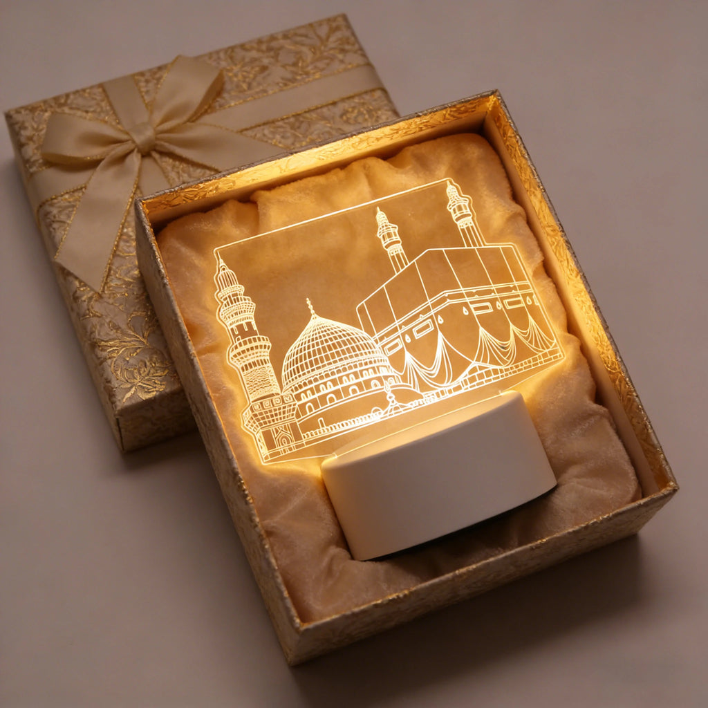 Eid Mubarak USB Operated 3D LED Night Light 2026 Eid Party Holiday Decoration Table Ornament Muslim Ramadan Decoration for Home