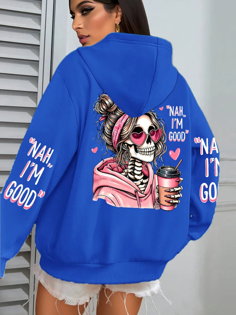 Women’s Funny Print Multicolor Hoodie