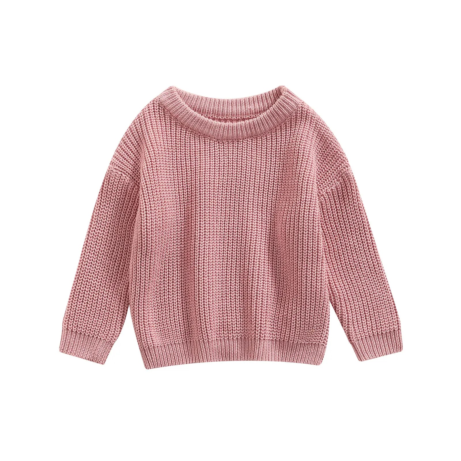 MISOWMNJOY Children Boy Girl Knit Sweater for Winter Kids Clothes Causal Solid Color Long Sleeve Pullover Tops Toddler Jumpers