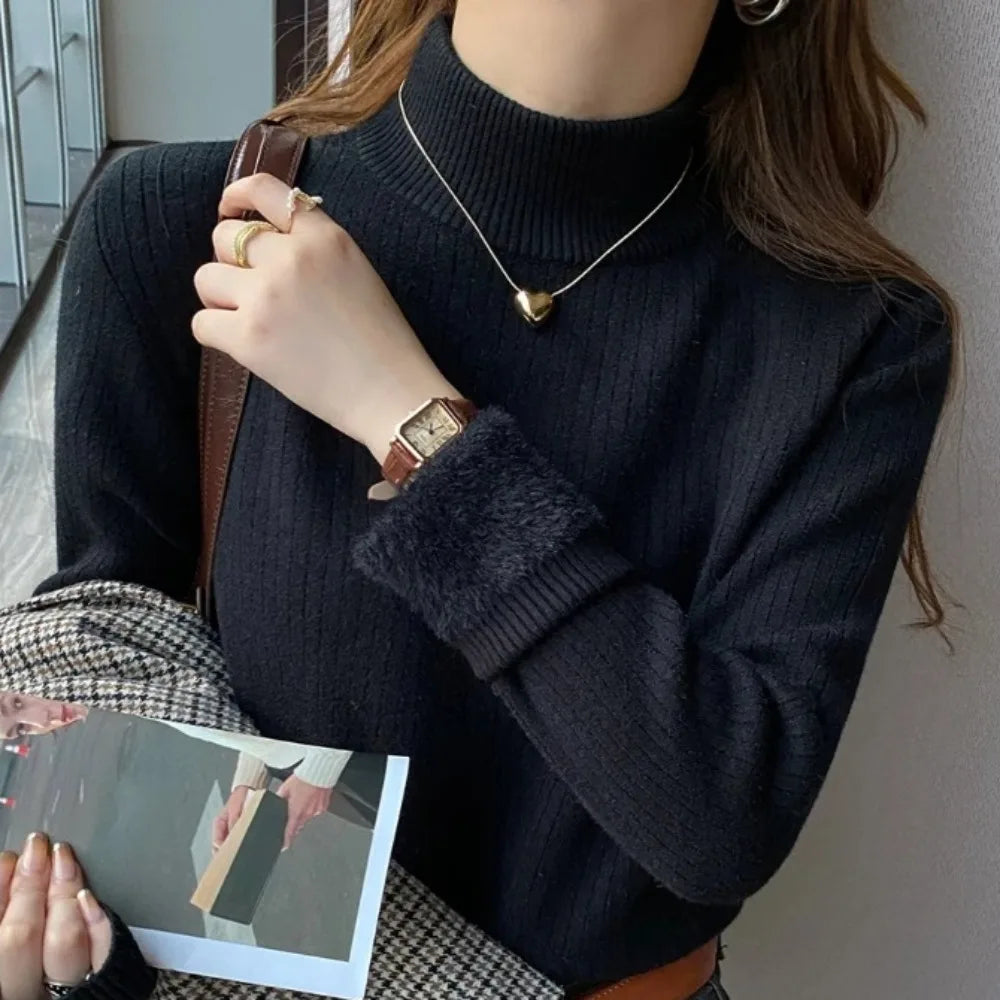 Women’s Turtleneck Sweater with Velvet Lining