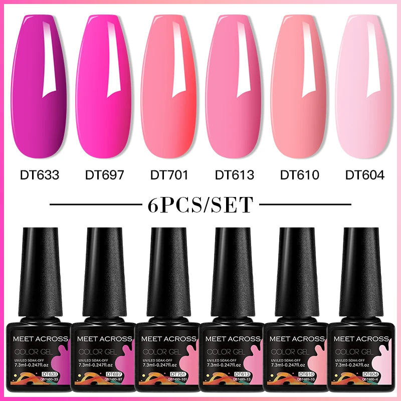 6pc Nail Gel Polish Set DIY Nail Art Semi Permanent UV LED Gel Kit For Nails Decoration Manicure Soak Off Painting Vernis Design