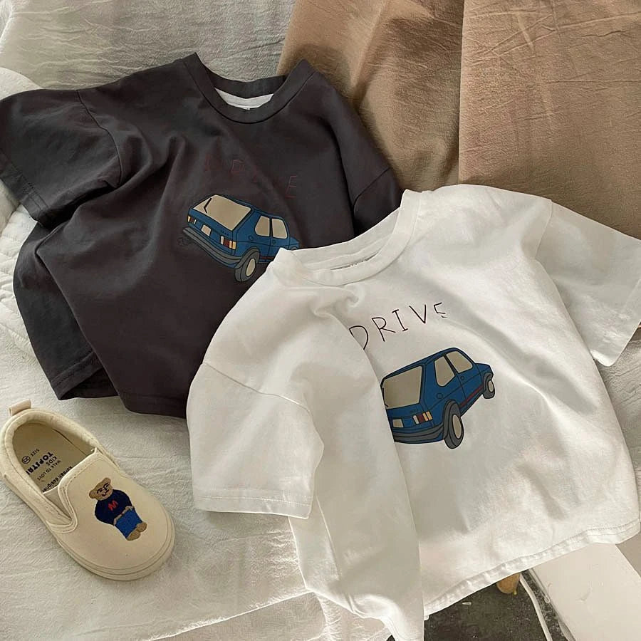 Cotton Half Sleeve T-shirt Boys Child 2026 Spring/Summer