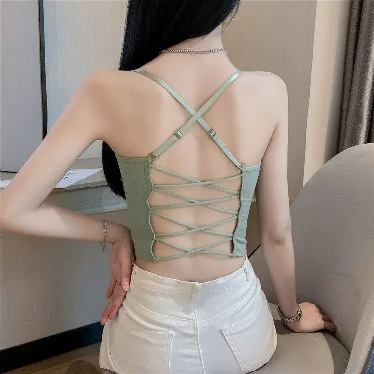 Women Cross Strap Sports Bra Top Women Push Up Sport Bra Yoga Gym Crop Top Brassiere Fitness Top Sport Bra Breathable Bras