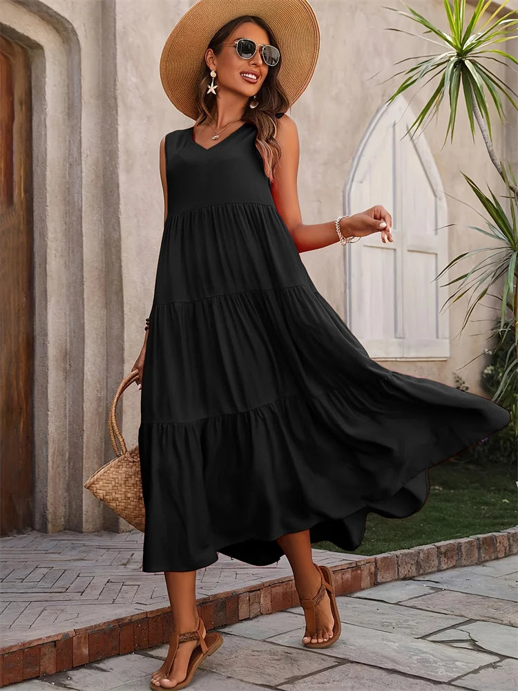 2026 Women Dress Summer Casual Brand Vacation Holiday Beach