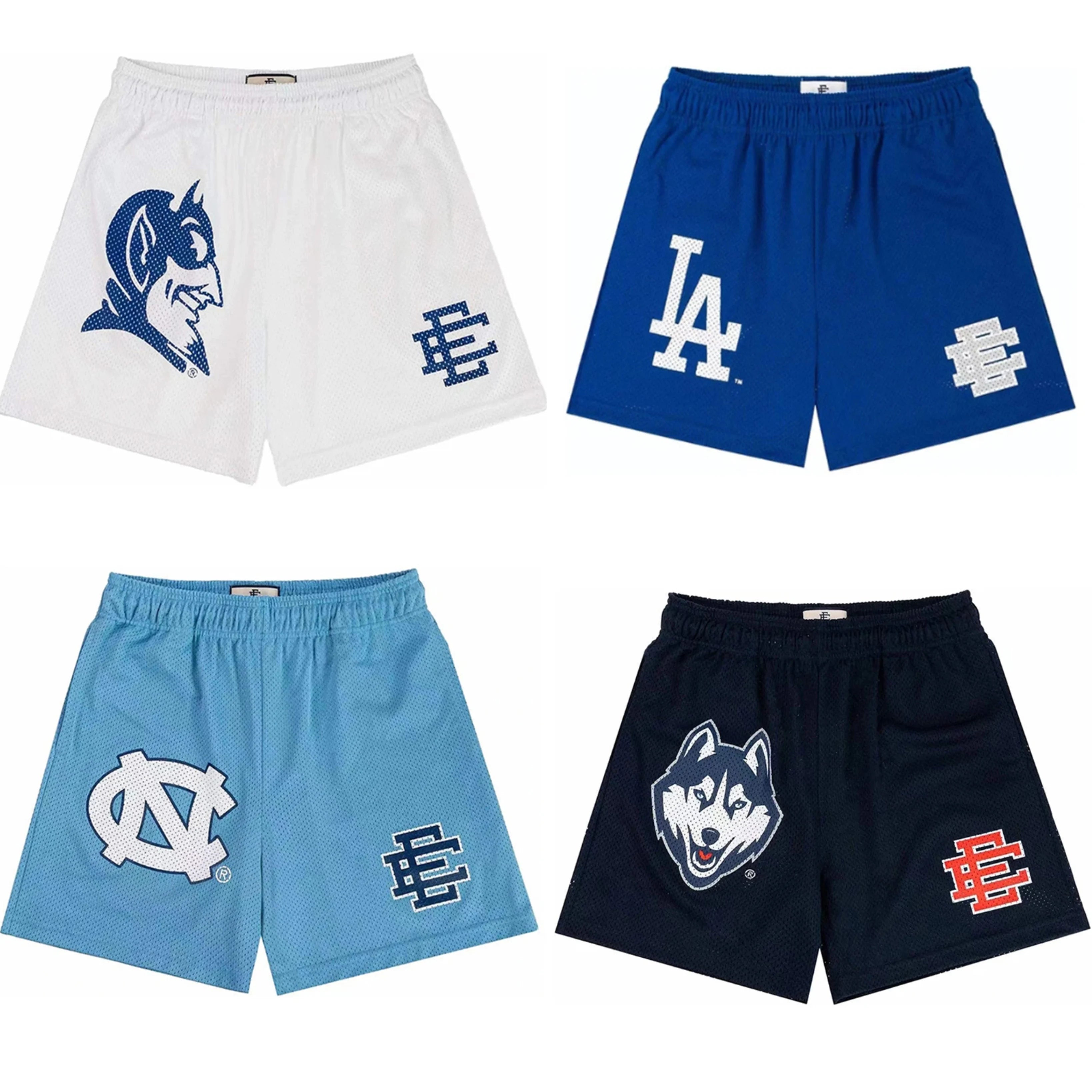 New Summer EE Eric Emanuel Basic Mesh Short Classic Floral Printed Gym Shorts Men's Gym Basketball Sports Casual Shorts Men