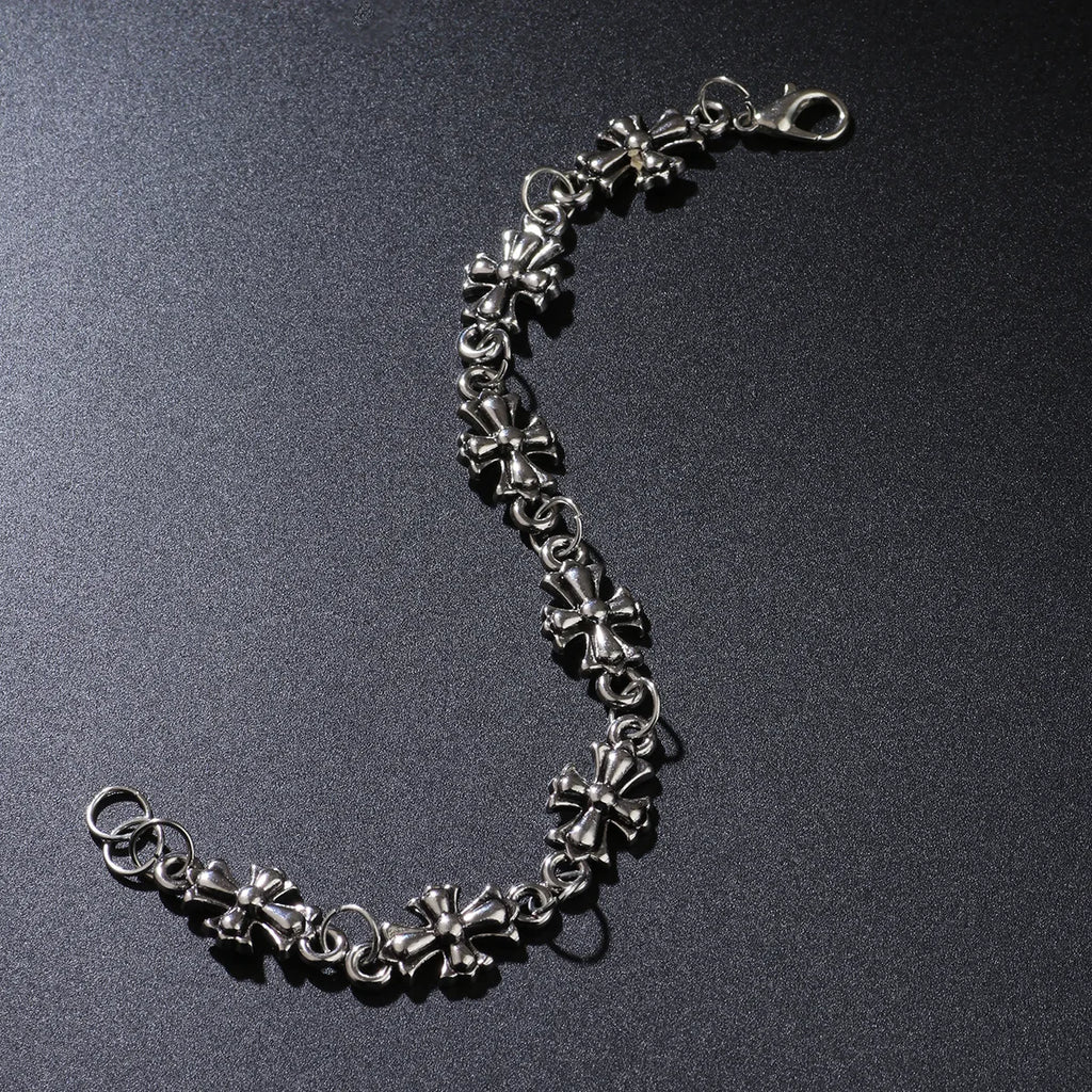 New Gothic cross men's alloy bracelet, retro high-quality street dark style bracelet