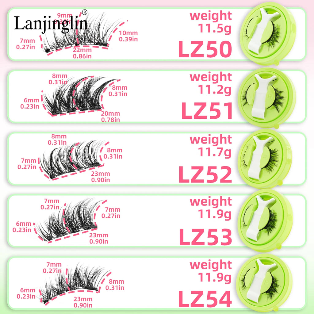 3D Magnetic False Eyelashes Tweezer Set Reusable Natural Eyelashes Mink False Lash Professional Eyelash Extension Makeup Tool