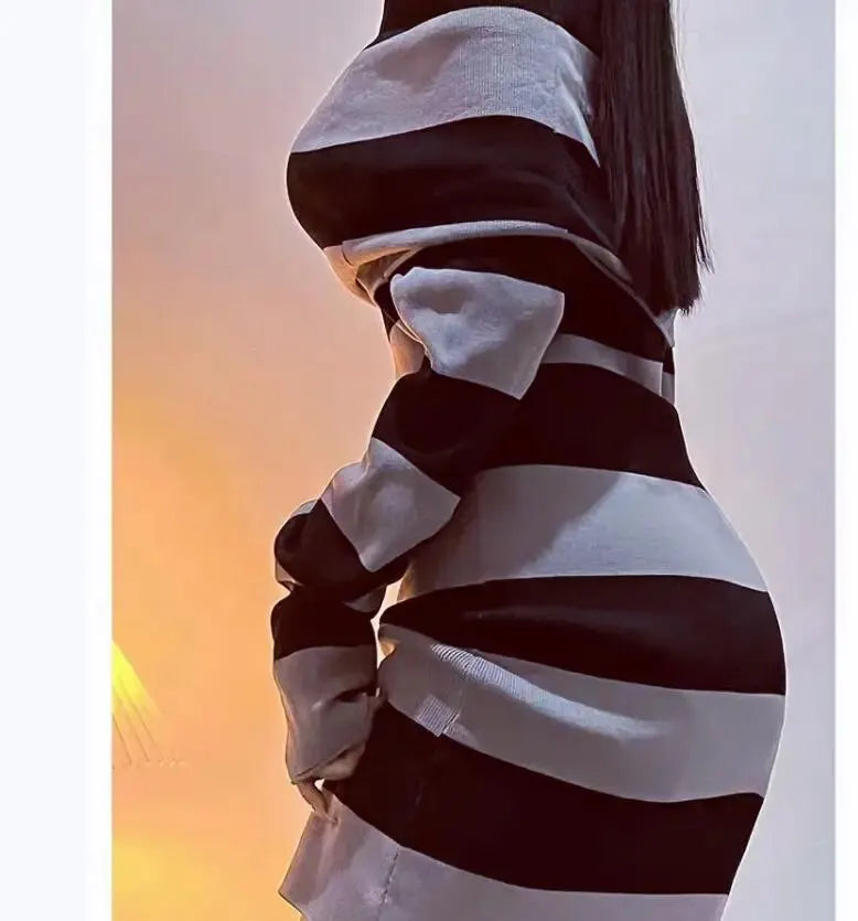 Women’s Striped Body con Mini Dress