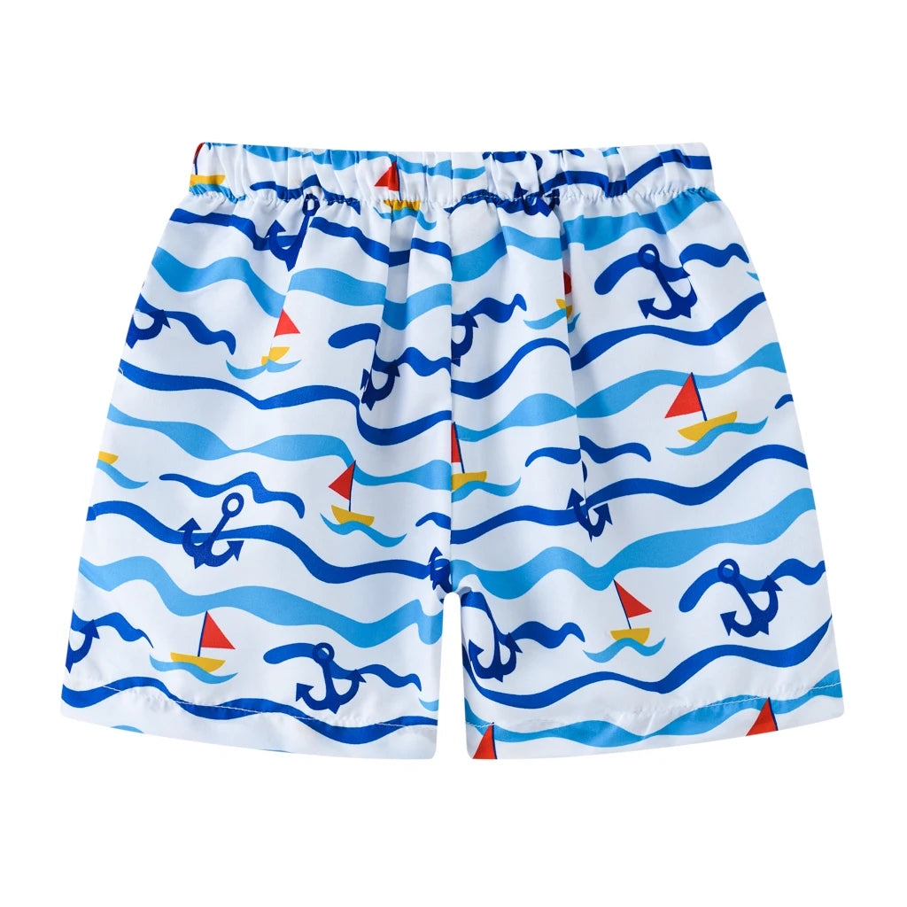 Summer 2-10 year old children's beach vacation shorts, fashionable multi-color beach shorts for boys and girls