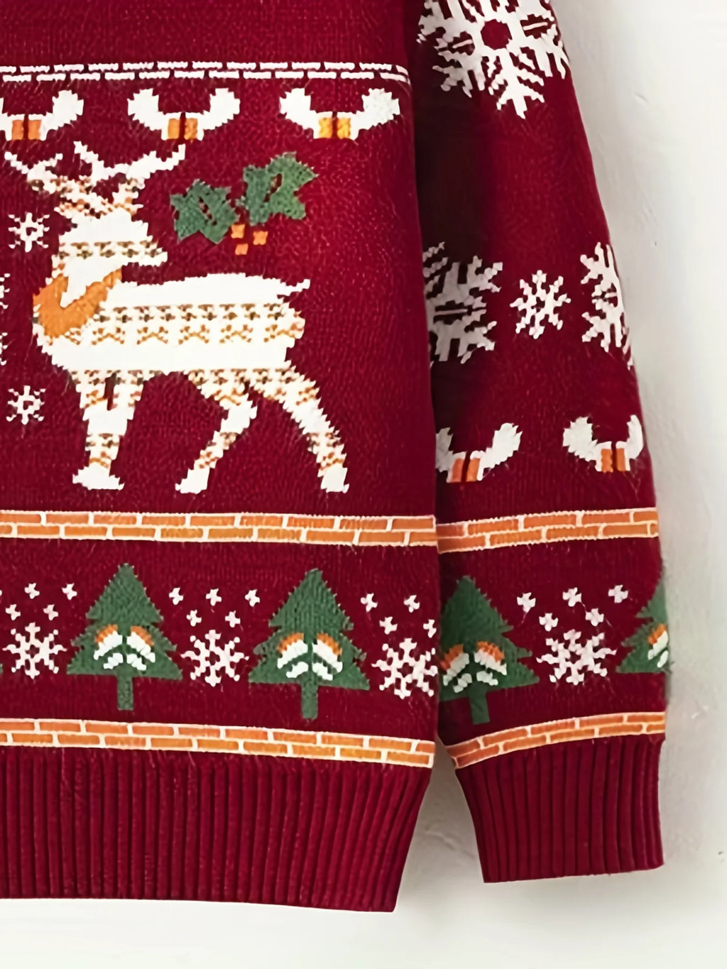 Christmas Girls' Sweater Red Long Sleeve Round Neck Santa Claus Pattern Outdoor Leisure Autumn/Winter Sweater