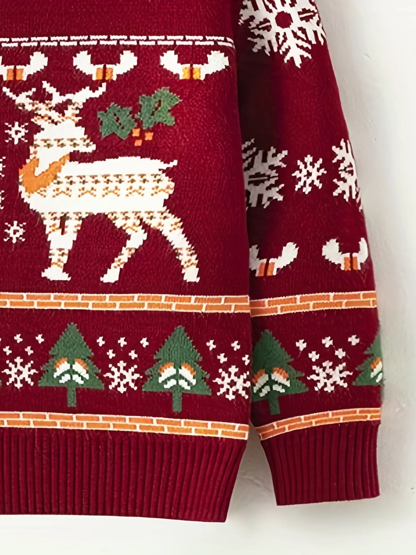 Christmas Girls' Sweater Red Long Sleeve Round Neck Santa Claus Pattern Outdoor Leisure Autumn/Winter Sweater