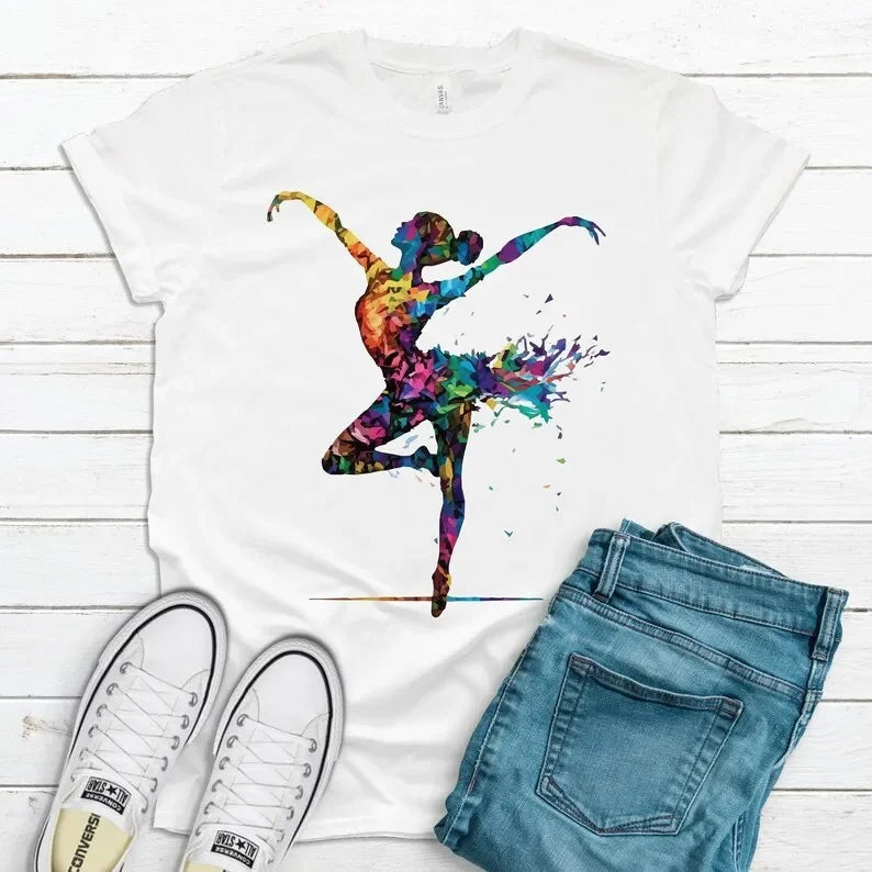 Boys T-shirt Girls Kids Rhythmic Gymnastics Printed T-shirt Modal Clothing Short Sleeves Boys Clothes