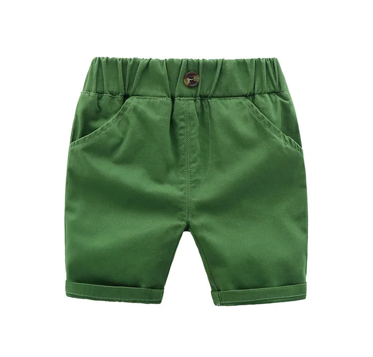 2025 Little Boy Chic Shorts Casual Clothing 1-6Yrs Children Summer Elastic Waist Trousers Knee Length Pants  Cool Kid Britches
