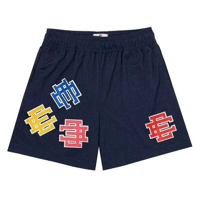 New Summer EE Eric Emanuel Basic Mesh Short Classic Floral Printed Gym Shorts Men's Gym Basketball Sports Casual Shorts Men