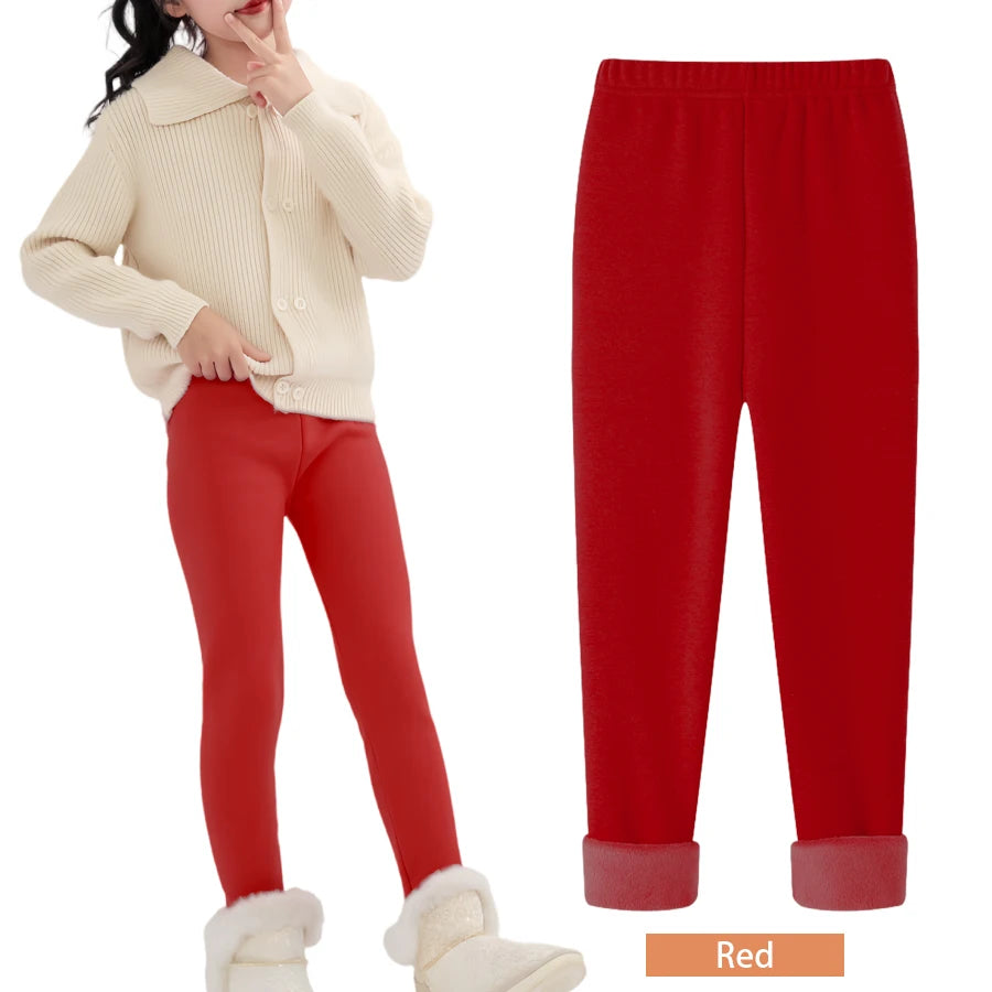 SheeCute Girls Winter Warm Pants Kids Fleece Lined Leggings for 3-11 Years SCW7101