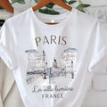 90s T Shirt Paris Women Print T-shirt Girl Short Sleeve  Summer Spring
