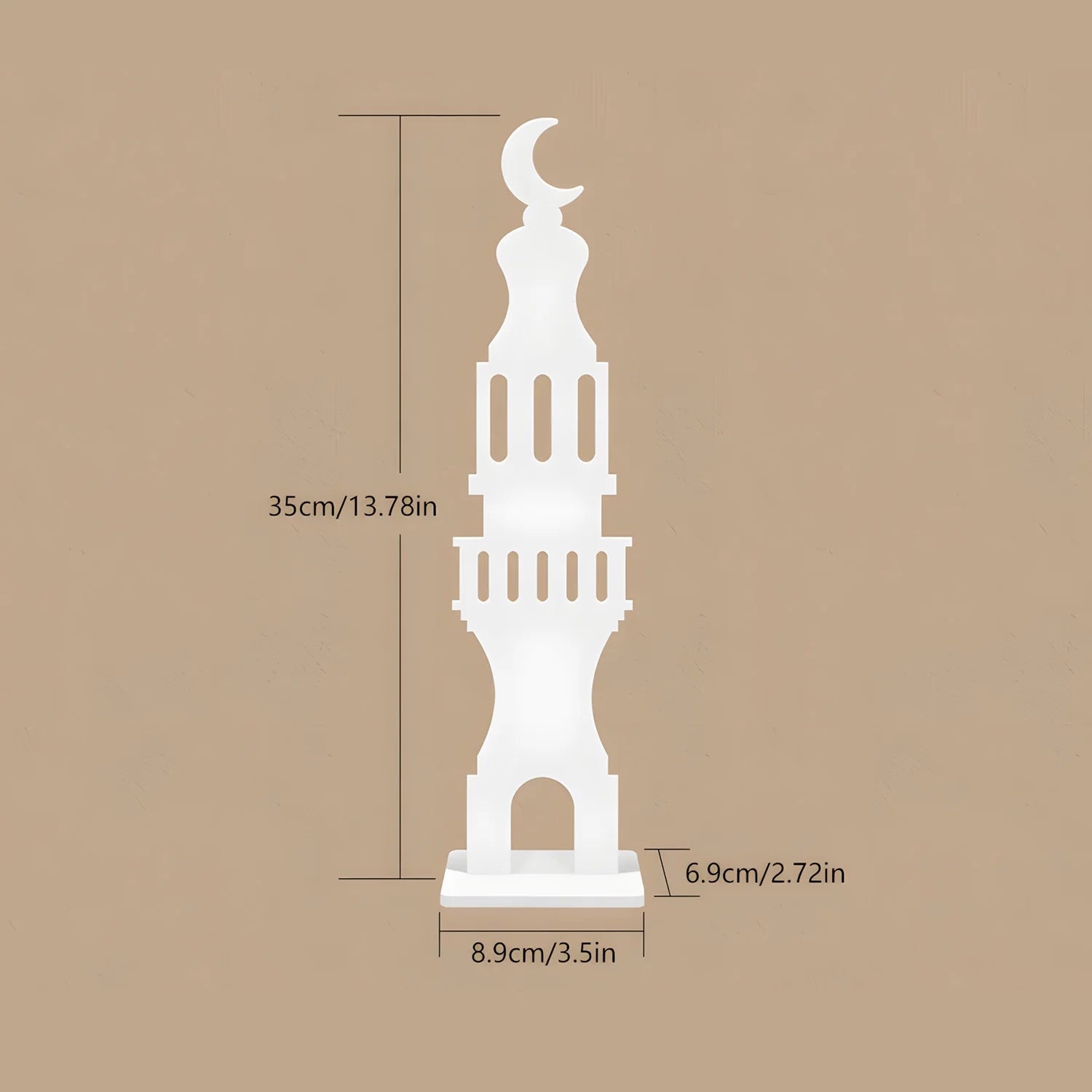 Eid al-Fitr White Acrylic Ornament Eid Mubarak Home party Decor Islamic Muslim Party Supplies Hollow out fasting decor gift 2026