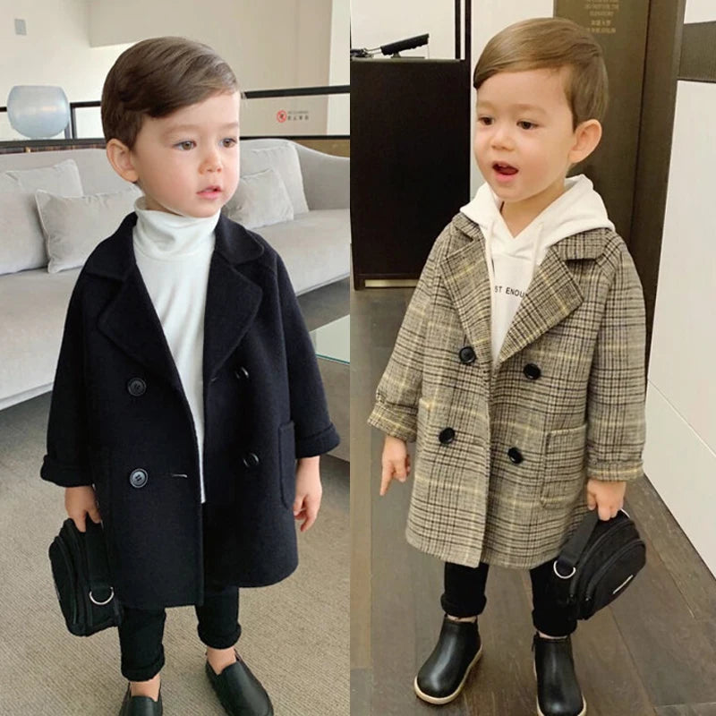 British Style Boys Long Jacket