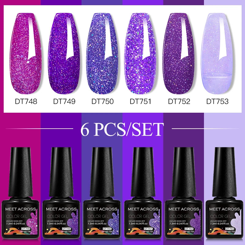 6pc Nail Gel Polish Set DIY Nail Art Semi Permanent UV LED Gel Kit For Nails Decoration Manicure Soak Off Painting Vernis Design