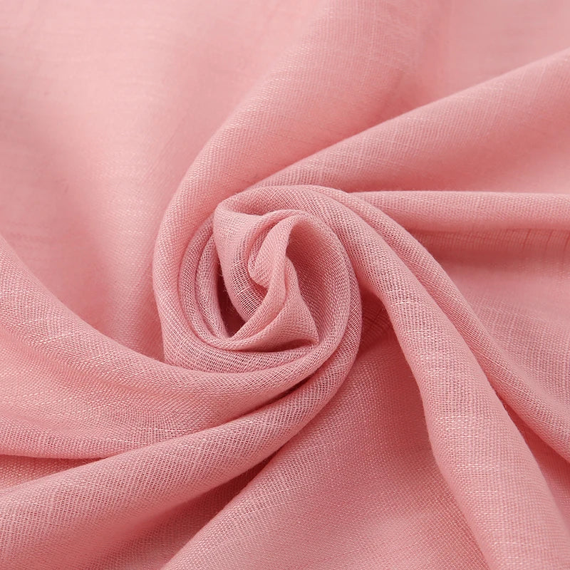 New Bamboo Cotton Hijab Scarf For Women Solid Wrap And Shawls Musulman Headband Islamic Turban Headband Maxi Headscarf Foulard