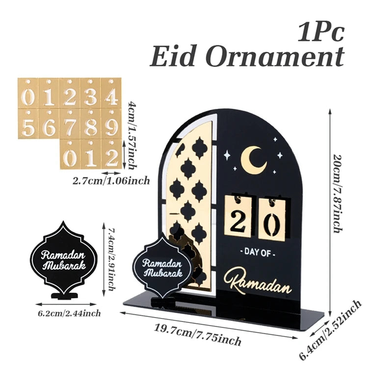 Ramadan Countdown Calendar Eid Mubarak Ornament Ramadan Decoration 2026 For Home Ramadan Kareem Islamic Muslim Party Decor Gifts