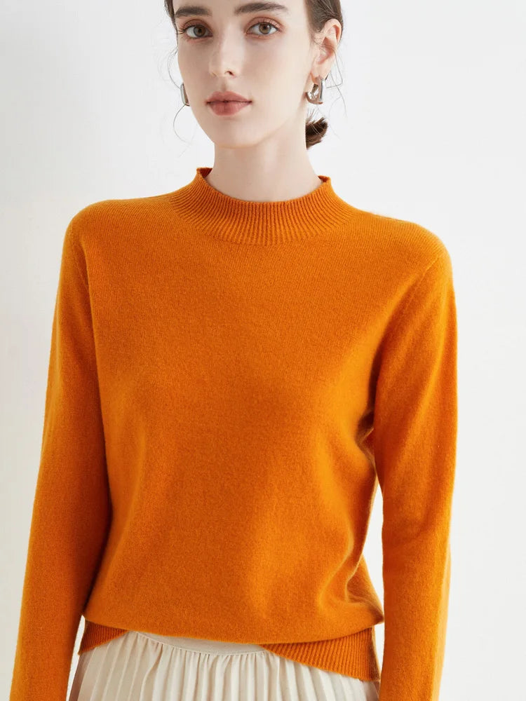 AOSSVIAO Casual Mock-Neck Sweater