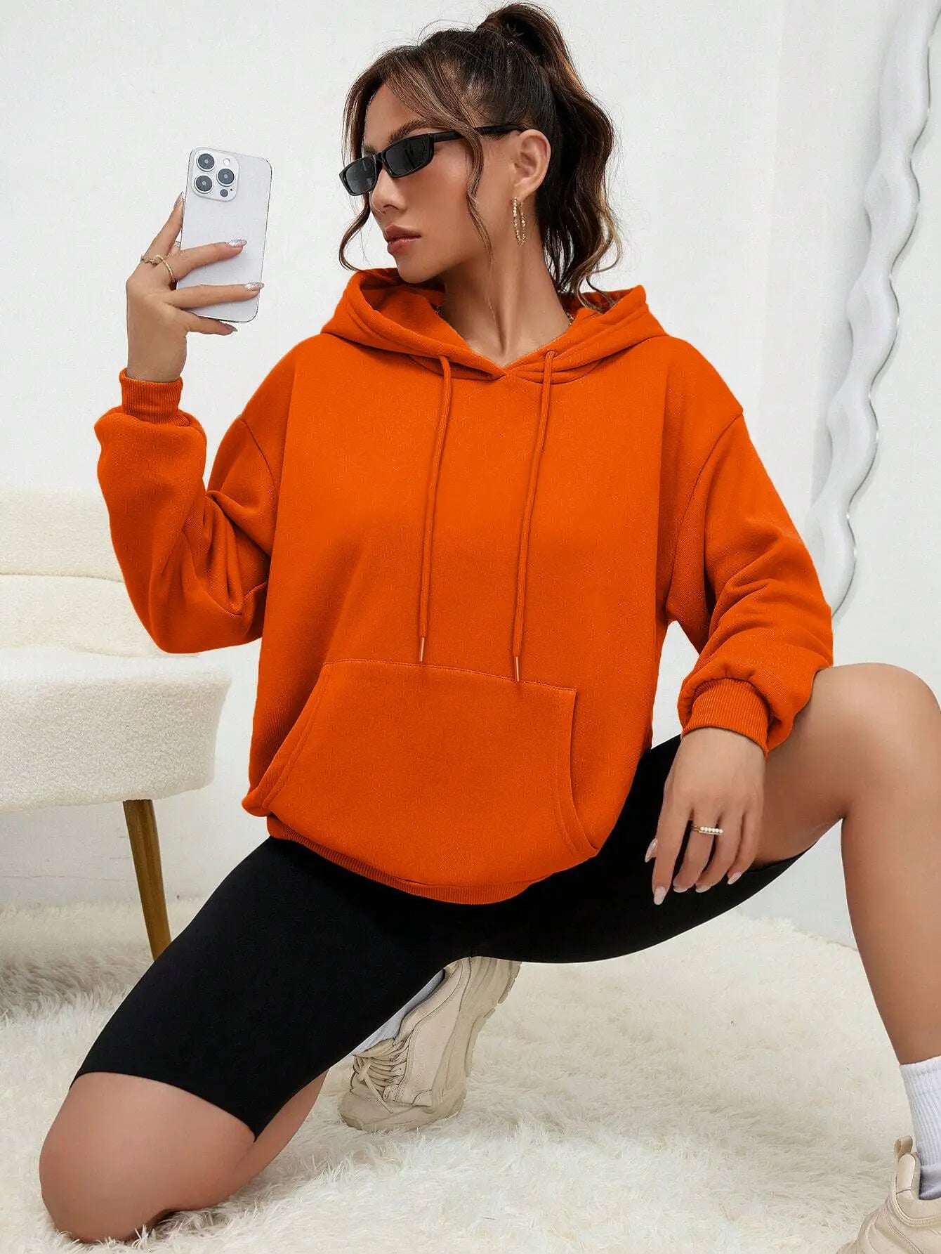 Women’s Solid Color Fleece Hoodie