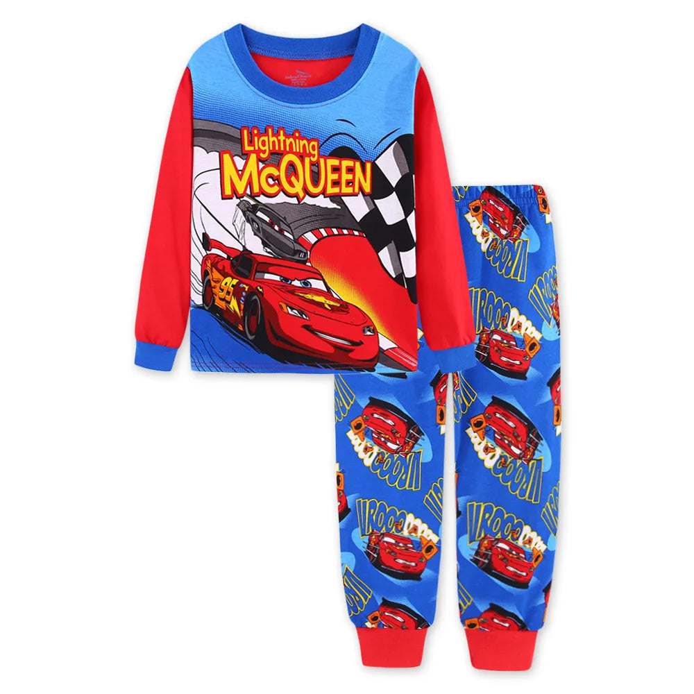 Spring Autumn Children's Mickey Clothing Sets Boys Sleepwear Clothes Kids car Pajamas Set Baby Girls Cotton Cartoon Pijamas